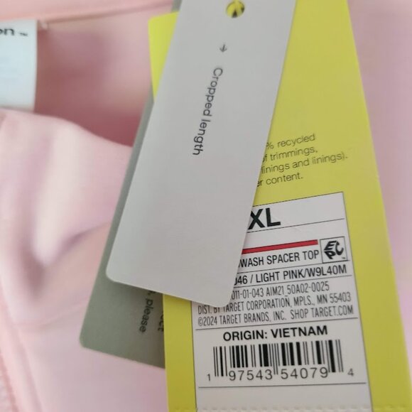 All In Motion Women's Sandwash Half Zip Pullover, Light Pink, Size XL - Picture 4 of 4